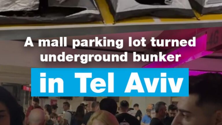 A mall parking lot turned underground bunker in Tel Aviv