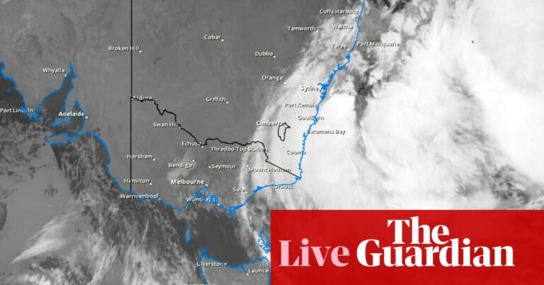 Australia news live: NSW weather not ‘bomb cyclone’, BoM says; SES warns Newcastle to Forster residents to stay indoors | Australia news