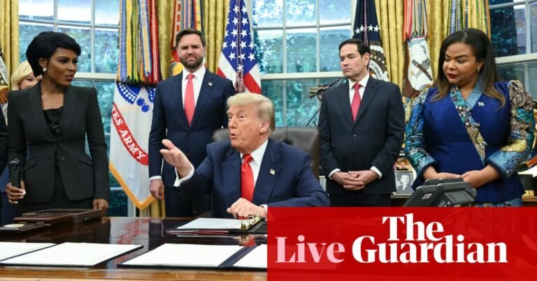 Trump brings on Angolan journalist so she can praise him at White House event to mark Rwanda-DRC peace agreement – live | Trump administration