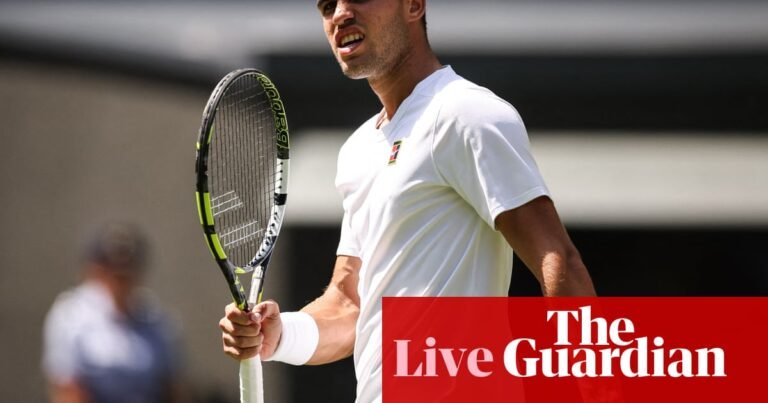 Wimbledon 2025 day one: Alcaraz in action, Sabalenka wins but Medvedev out – live | Wimbledon 2025