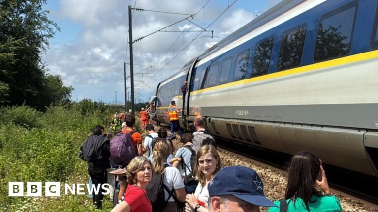 Eurostar train evacuated during eight-hour delay in northern France
