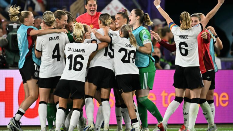 Heartbreak for France as ten-woman Germany reach Euro 2025 semis in gritty shootout win