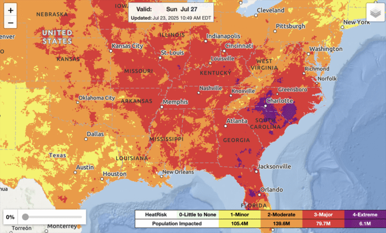 Heat Dome’s Extreme Heat and Humidity Triggers Alerts across Eastern U.S.