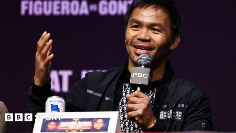 Manny Pacquiao speaks at a news conference