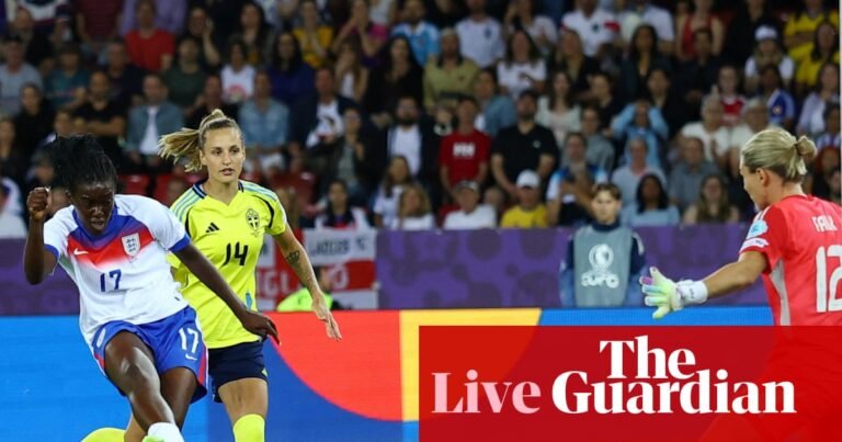 Sweden v England: Women’s Euro 2025 quarter-final goes to extra time – live | Women’s Euro 2025