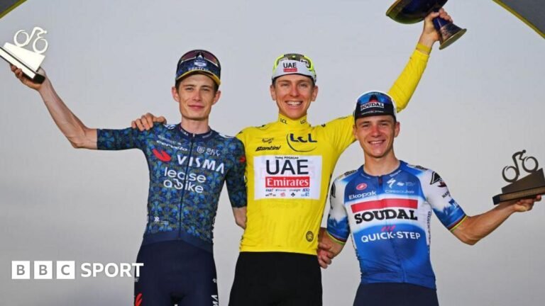 Jonas Vingegaard, Tadej Pogacar and Remco Evenepoel