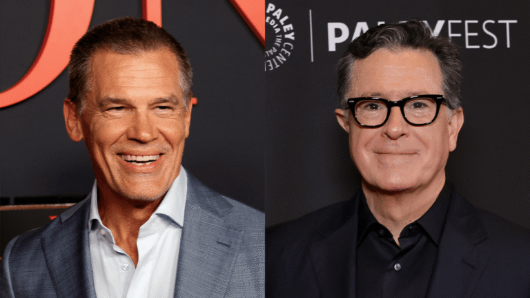 Josh Brolin and Stephen Colbert