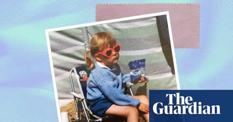 My favourite childhood outfit: ‘I am in classic British beachwear – a cardigan knitted by my nan’ | Life and style