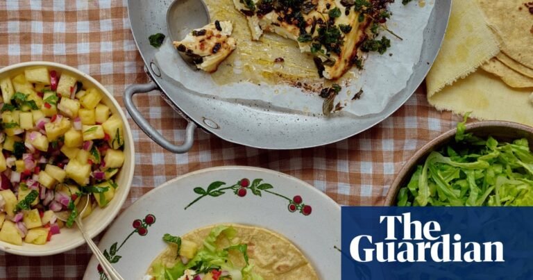 Rukmini Iyer’s quick and easy recipe for baked feta tacos with pink onion and pineapple salsa | Food