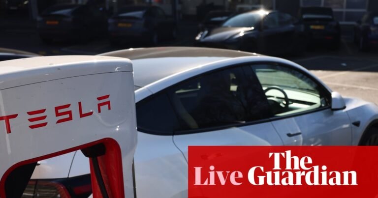 Tesla’s UK sales fall almost 60% in July; Trump attacks ‘woke’ JLR as it announces new boss – business live | Business