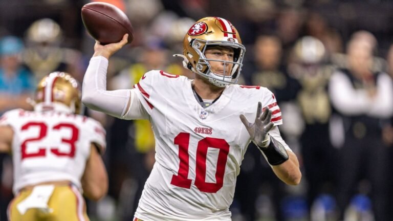 49ers to start Mac Jones at QB in place of ailing Brock Purdy