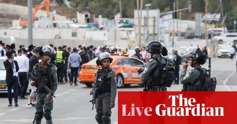 Six people killed in Jerusalem shooting; Israel threatens Gaza City with ‘powerful hurricane’ – Middle East crisis live | Gaza